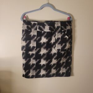 GO INT Preppy mod Black White houndstooth Corduroy SKIRT 11​​​​ Y2K retro​​​​